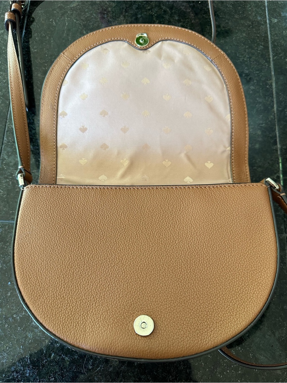kate spade Luna Half MoonTan Pebbled Leather Saddle Crossbody - Picture 5 of 8